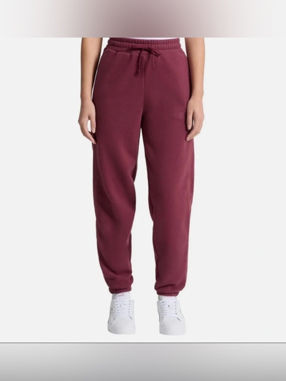 PUMA Women's Fleece Jogger Sweatpant with Pockets Maroon Size Medium